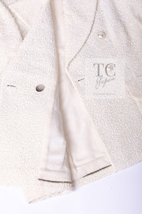 CHANEL 19C Ivory LA PAUSA Buttons Double Jacket 36 38 シャネル アイボリー ラ パウザ ロゴ ボタン ダブル ジャケット 即発