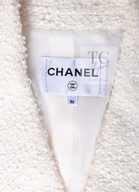 CHANEL 19C Ivory LA PAUSA Buttons Double Jacket 36 38 シャネル アイボリー ラ パウザ ロゴ ボタン ダブル ジャケット 即発