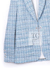 CHANEL 19C Light Blue LA PAUSA Buttons Tweed Jacket 40 シャネル ライト ブルー ラ パウザ ボタン ツイード ジャケット 即発
