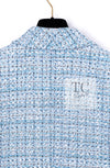 CHANEL 19C Light Blue LA PAUSA Buttons Tweed Jacket 40 シャネル ライト ブルー ラ パウザ ボタン ツイード ジャケット 即発