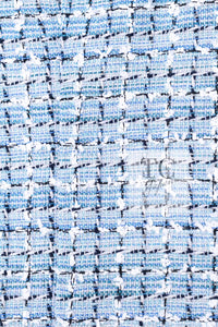CHANEL 19C Light Blue LA PAUSA Buttons Tweed Jacket 40 シャネル ライト ブルー ラ パウザ ボタン ツイード ジャケット 即発