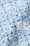 CHANEL 19C Light Blue LA PAUSA Buttons Tweed Jacket 40 シャネル ライト ブルー ラ パウザ ボタン ツイード ジャケット 即発