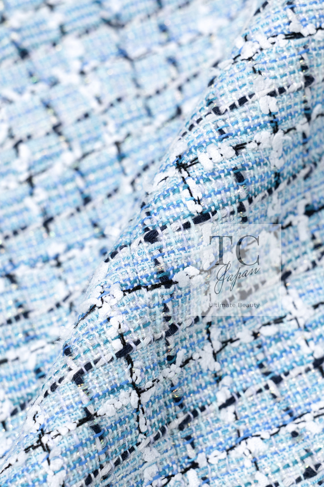 CHANEL 19C Light Blue LA PAUSA Buttons Tweed Jacket 40 シャネル ライト ブルー ラ パウザ ボタン ツイード ジャケット 即発