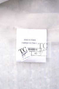 CHANEL 19C Light Blue LA PAUSA Buttons Tweed Jacket 40 シャネル ライト ブルー ラ パウザ ボタン ツイード ジャケット 即発