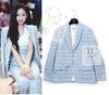 CHANEL 19C Light Blue LA PAUSA Buttons Tweed Jacket 40 シャネル ライト ブルー ラ パウザ ボタン ツイード ジャケット 即発