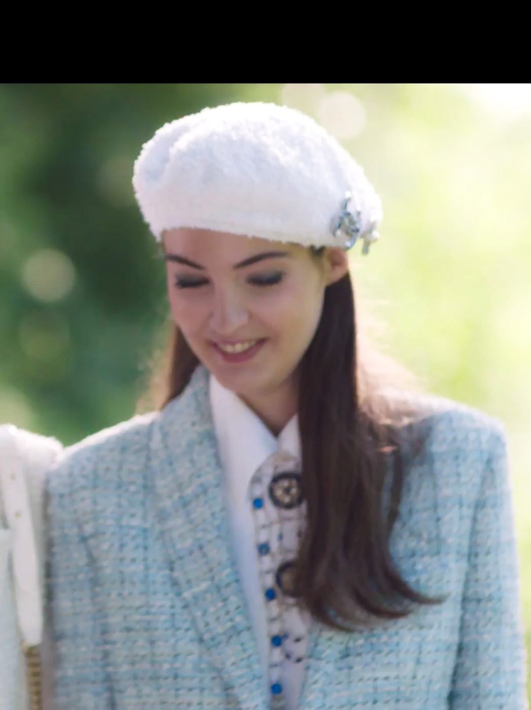 CHANEL 19C Light Blue LA PAUSA Buttons Tweed Jacket 40 シャネル ライト ブルー ラ パウザ ボタン ツイード ジャケット 即発