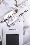 CHANEL 17B Light Grey Black Bow Logo Down Coat Jacket 34 36 38 40 シャネル ライトグレー ブラック リボン ロゴ ダウン ジャケット コート 即発