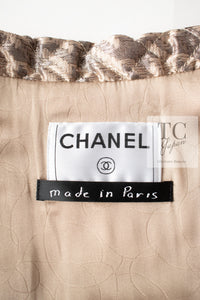 CHANEL 05PF Beige Waffle Trim Silk Jacket 38 シャネル ベージュ ワッフル トリム シルク ジャケット 即発