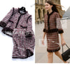 CHANEL 05A Rabbit Fur Trim Raspberry Brown Tweed Jacket Skirt Suit 38 シャネル ラビット・ファートリム・ラズベリー・ブラウン・ツイード・ジャケット・スカート・スーツ 即発