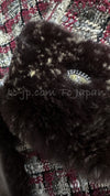 CHANEL 05A Rabbit Fur Trim Raspberry Brown Tweed Jacket Skirt Suit 38 シャネル ラビット・ファートリム・ラズベリー・ブラウン・ツイード・ジャケット・スカート・スーツ 即発