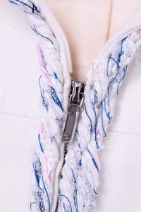 CHANEL 18S White Blue Trim Zipup Cotton Jacket 38 シャネル ホワイト ブルー トリム ジップアップ コットン ジャケット 即発