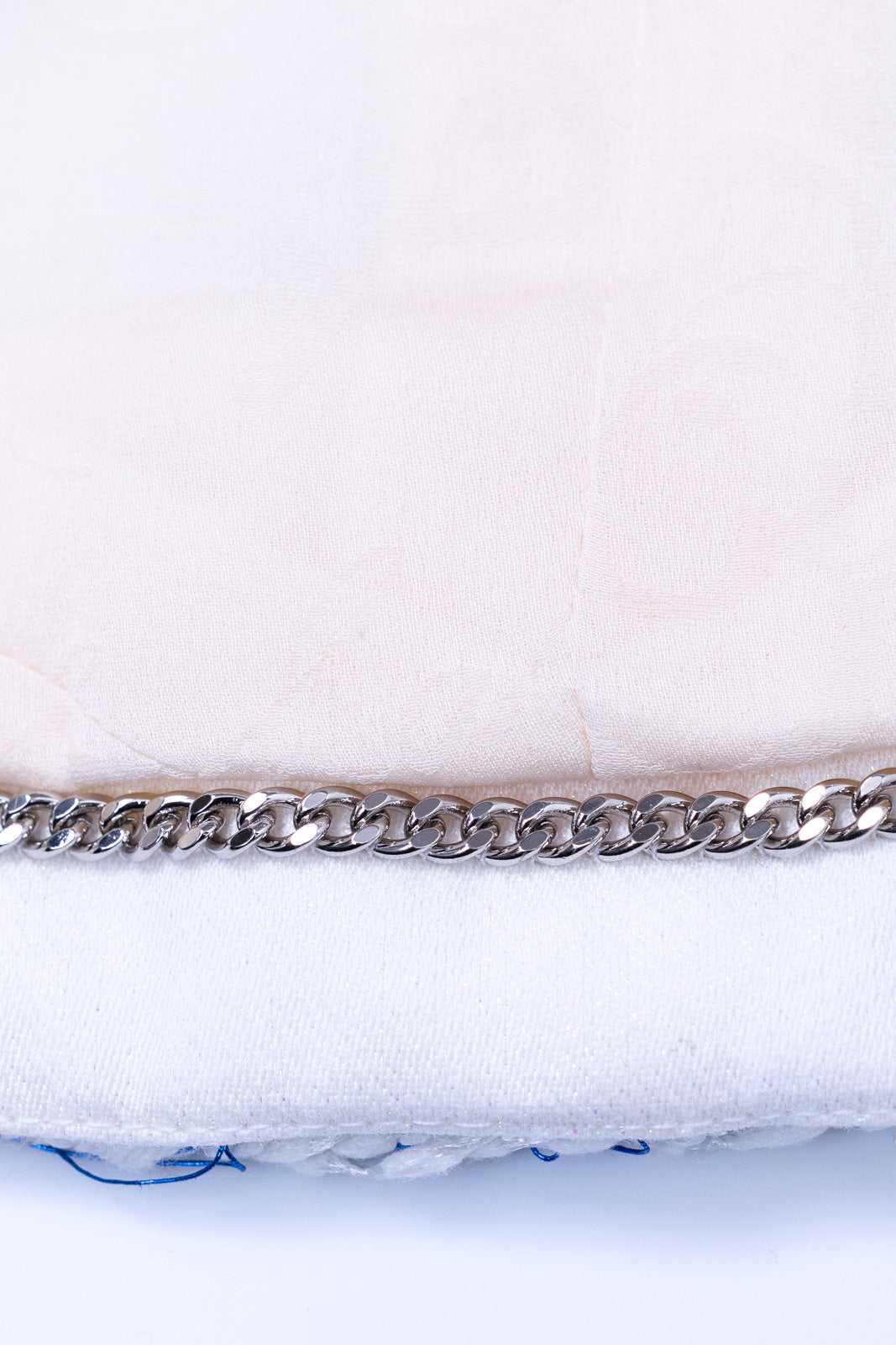 CHANEL 18S White Blue Trim Zipup Cotton Jacket 38 シャネル ホワイト ブルー トリム ジップアップ コットン ジャケット 即発