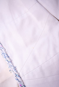 CHANEL 18S White Blue Trim Zipup Cotton Jacket 38 シャネル ホワイト ブルー トリム ジップアップ コットン ジャケット 即発