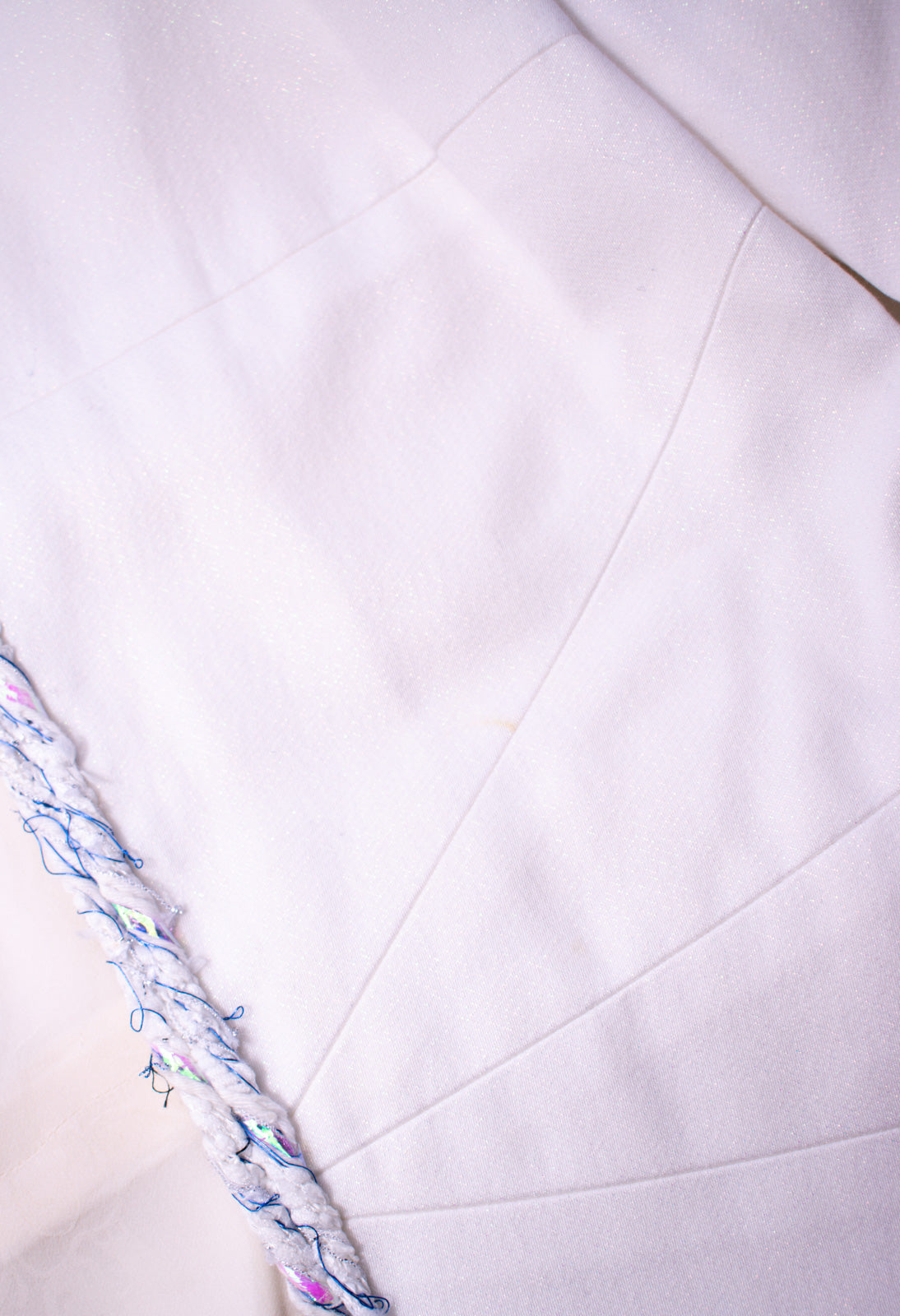 CHANEL 18S White Blue Trim Zipup Cotton Jacket 38 シャネル ホワイト ブルー トリム ジップアップ コットン ジャケット 即発