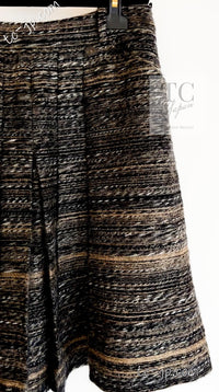 CHANEL 05A Black Charcoal Gray Rabbit Fur Trim Jacket Skirt Suit 38 42 シャネル ブラック チャコール グレー ラビット ファー トリム ツイード ジャケット スカート スーツ 即発