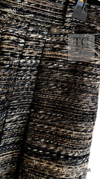 CHANEL 05A Black Charcoal Gray Rabbit Fur Trim Jacket Skirt Suit 38 42 シャネル ブラック チャコール グレー ラビット ファー トリム ツイード ジャケット スカート スーツ 即発