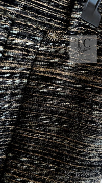 CHANEL 05A Black Charcoal Gray Wool Silk Mohair Tweed Skirt 42 シャネル ブラック チャコール グレー ウール シルク モヘア ツイード スカート 即発