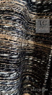 CHANEL 05A Black Charcoal Gray Wool Silk Mohair Tweed Skirt 42 シャネル ブラック チャコール グレー ウール シルク モヘア ツイード スカート 即発