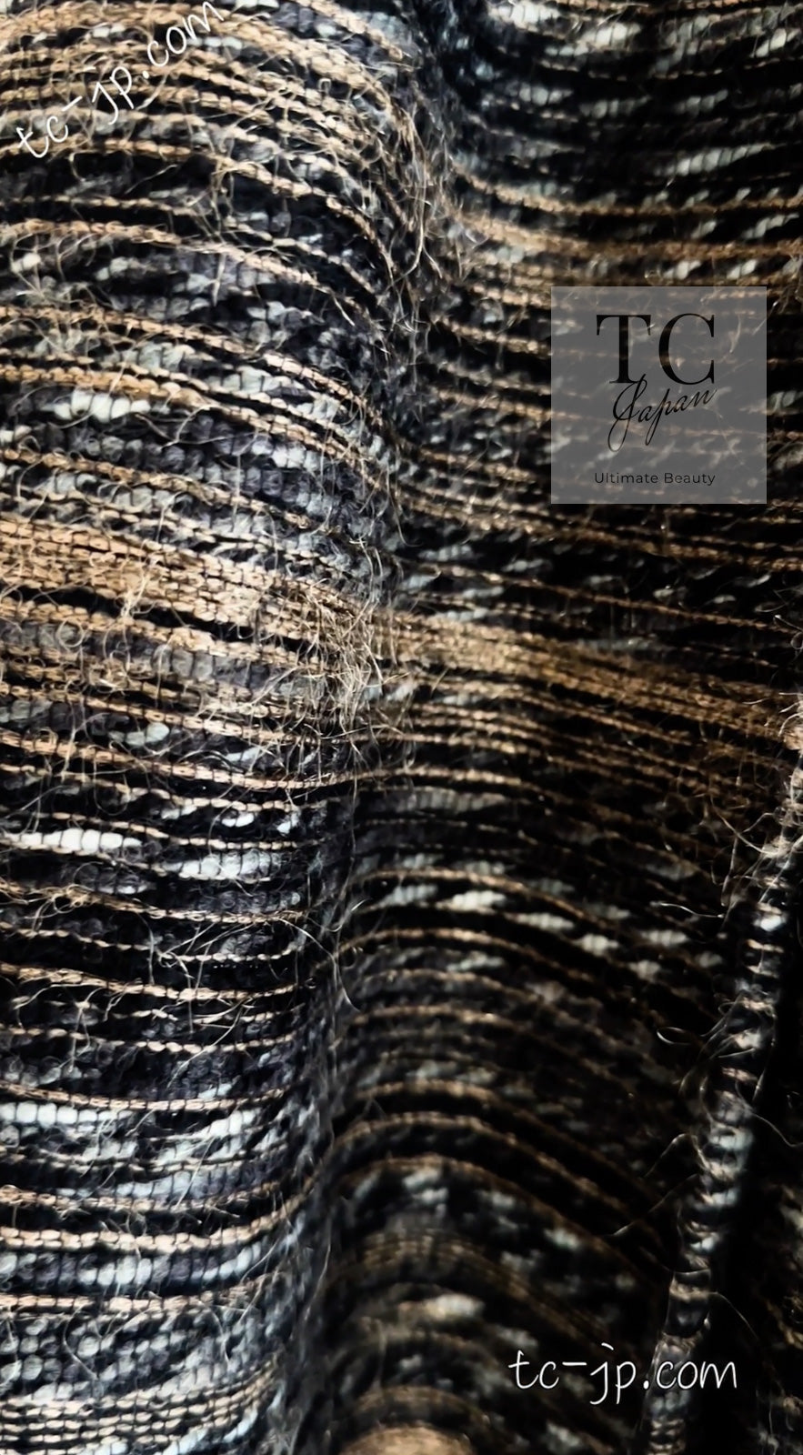 CHANEL 05A Black Charcoal Gray Wool Silk Mohair Tweed Skirt 42 シャネル ブラック チャコール グレー ウール シルク モヘア ツイード スカート 即発