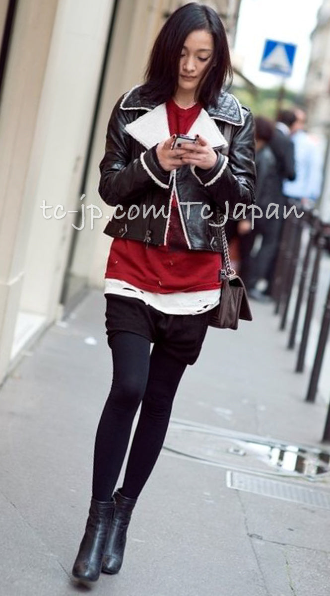 CHANEL 11A Black Matelasse Lambskin Leather Double Coat 36 シャネル ブラック マトラッセ ラムスキン レザー ダブル コート 即発