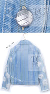 CHANEL 18S Light Blue Cotton Wash Denim Camellia Jacket Skirt Suit Set Up 36 38 シャネル ライト ブルー コットン デニム ウォッシュ カメリア ジャケット スカート スーツ セット アップ 即発