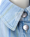 CHANEL 18S Light Blue Cotton Wash Denim Camellia Jacket Skirt Suit Set Up 36 38 シャネル ライト ブルー コットン デニム ウォッシュ カメリア ジャケット スカート スーツ セット アップ 即発