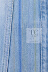 CHANEL 18S Light Blue Cotton Wash Denim Camellia Jacket Skirt Suit Set Up 36 38 シャネル ライト ブルー コットン デニム ウォッシュ カメリア ジャケット スカート スーツ セット アップ 即発