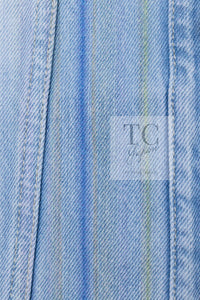 CHANEL 18S Light Blue Cotton Wash Denim Camellia Jacket Skirt Suit Set Up 36 38 シャネル ライト ブルー コットン デニム ウォッシュ カメリア ジャケット スカート スーツ セット アップ 即発