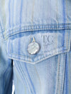 CHANEL 18S Light Blue Cotton Wash Denim Camellia Jacket Skirt Suit Set Up 36 38 シャネル ライト ブルー コットン デニム ウォッシュ カメリア ジャケット スカート スーツ セット アップ 即発