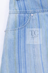 CHANEL 18S Light Blue Cotton Wash Denim Camellia Jacket Skirt Suit Set Up 36 38 シャネル ライト ブルー コットン デニム ウォッシュ カメリア ジャケット スカート スーツ セット アップ 即発