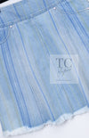 CHANEL 18S Light Blue Cotton Wash Denim Camellia Jacket Skirt Suit Set Up 36 38 シャネル ライト ブルー コットン デニム ウォッシュ カメリア ジャケット スカート スーツ セット アップ 即発
