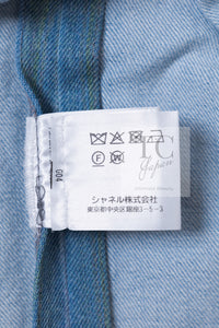 CHANEL 18S Light Blue Cotton Wash Denim Camellia Jacket Skirt Suit Set Up 36 38 シャネル ライト ブルー コットン デニム ウォッシュ カメリア ジャケット スカート スーツ セット アップ 即発