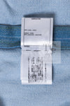 CHANEL 18S Light Blue Cotton Wash Denim Camellia Jacket Skirt Suit Set Up 36 38 シャネル ライト ブルー コットン デニム ウォッシュ カメリア ジャケット スカート スーツ セット アップ 即発