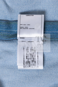 CHANEL 18S Light Blue Cotton Wash Denim Camellia Jacket Skirt Suit Set Up 36 38 シャネル ライト ブルー コットン デニム ウォッシュ カメリア ジャケット スカート スーツ セット アップ 即発