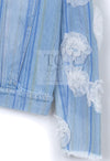 CHANEL 18S Light Blue Cotton Wash Denim Camellia Jacket Skirt Suit Set Up 36 38 シャネル ライト ブルー コットン デニム ウォッシュ カメリア ジャケット スカート スーツ セット アップ 即発