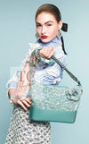 CHANEL 18S Light Blue Cotton Wash Denim Camellia Jacket Skirt Suit Set Up 36 38 シャネル ライト ブルー コットン デニム ウォッシュ カメリア ジャケット スカート スーツ セット アップ 即発