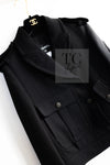 CHANEL 12A Black CC Logo Riders Blouson Coat Jacket 34 36 38 40 シャネル ブラック CC ロゴ ライダース ウール ブルゾン コート ジャケット 即発