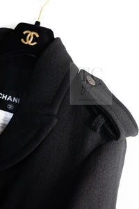 CHANEL 12A Black CC Logo Riders Blouson Coat Jacket 34 36 38 40 シャネル ブラック CC ロゴ ライダース ウール ブルゾン コート ジャケット 即発