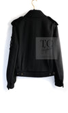 CHANEL 12A Black CC Logo Riders Blouson Coat Jacket 34 36 38 40 シャネル ブラック CC ロゴ ライダース ウール ブルゾン コート ジャケット 即発