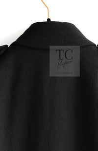 CHANEL 12A Black CC Logo Riders Blouson Coat Jacket 34 36 38 40 シャネル ブラック CC ロゴ ライダース ウール ブルゾン コート ジャケット 即発