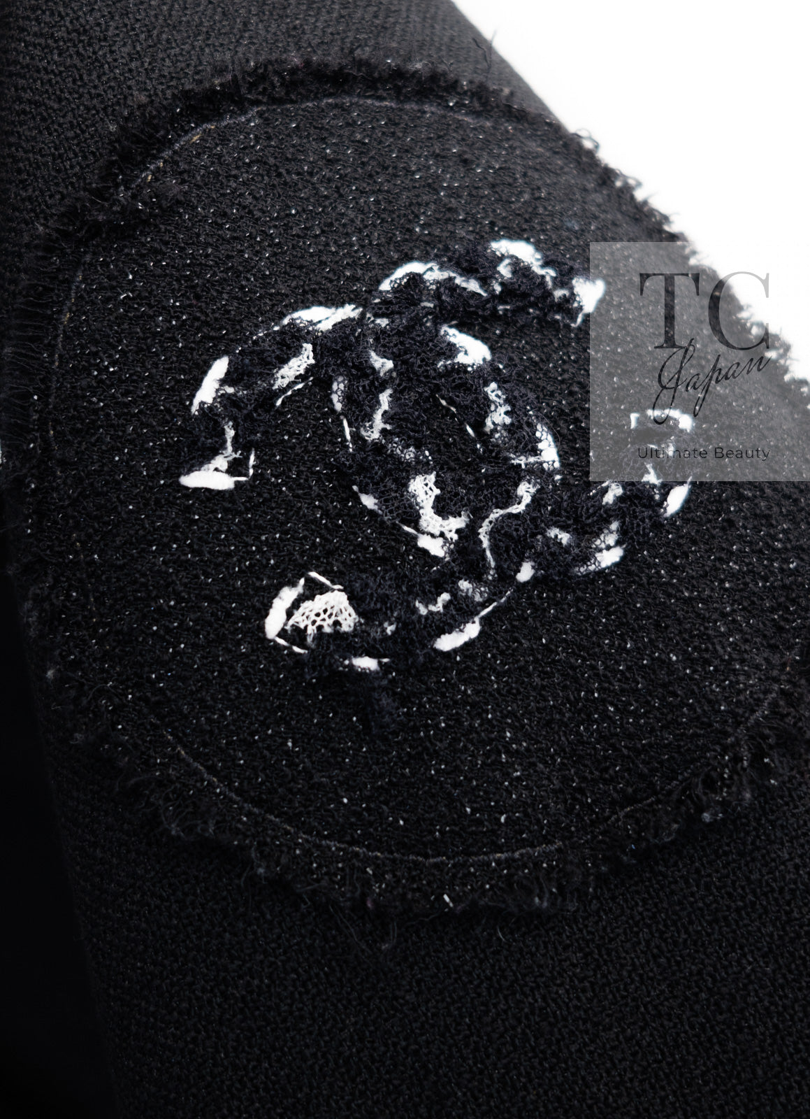 シャネル ブルゾン ジャケット CHANEL ブラック CC ロゴ ライダース