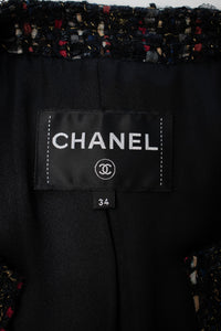 CHANEL 17PF Black Red Blue Mix Fantasy Tweed Jacket 34 ブラック レッド ブルー ミックス ファンタジー ツイード ジャケット 即発