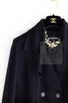 CHANEL 16B Dark Navy Bow Accents Wool Tweed Jacket 40 シャネル ダーク ネイビー リボン装飾 ウール ツイード ジャケット 即発