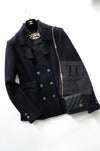 CHANEL 16B Dark Navy Bow Accents Wool Tweed Jacket 40 シャネル ダーク ネイビー リボン装飾 ウール ツイード ジャケット 即発