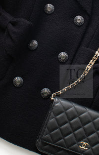 CHANEL 16B Dark Navy Bow Accents Wool Tweed Jacket 40 シャネル ダーク ネイビー リボン装飾 ウール ツイード ジャケット 即発