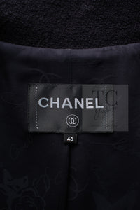 CHANEL 16B Dark Navy Bow Accents Wool Tweed Jacket 40 シャネル ダーク ネイビー リボン装飾 ウール ツイード ジャケット 即発