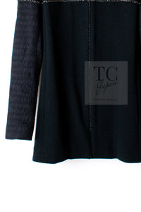 CHANEL Black Chain Trim Cotton Jacket 38 シャネル ブラック チェーン トリミング コットン ジャケット 即発
