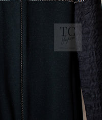 CHANEL Black Chain Trim Cotton Jacket 38 シャネル ブラック チェーン トリミング コットン ジャケット 即発