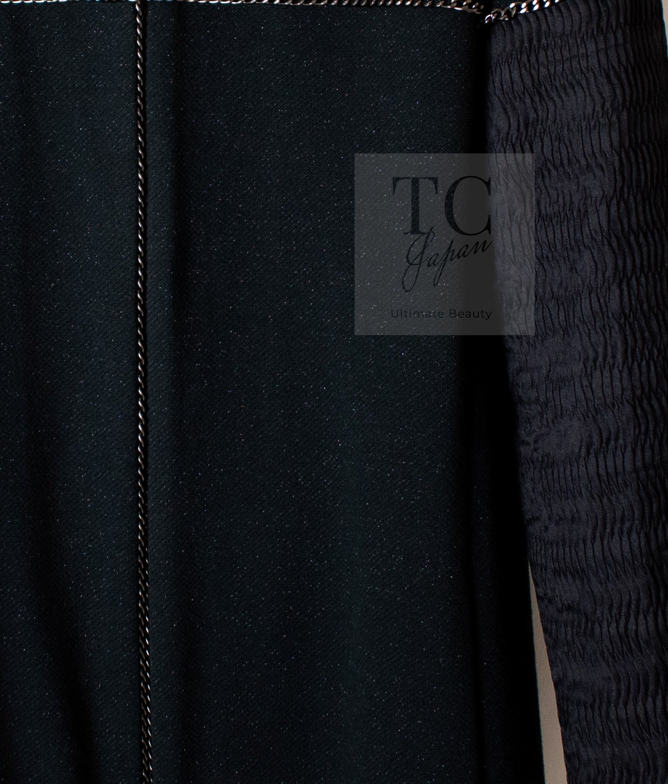 CHANEL Black Chain Trim Cotton Jacket 38 シャネル ブラック チェーン トリミング コットン ジャケット 即発
