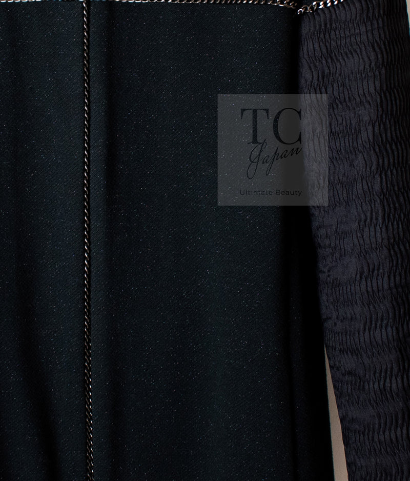 CHANEL Black Chain Trim Cotton Jacket 38 シャネル ブラック チェーン トリミング コットン ジャケット 即発